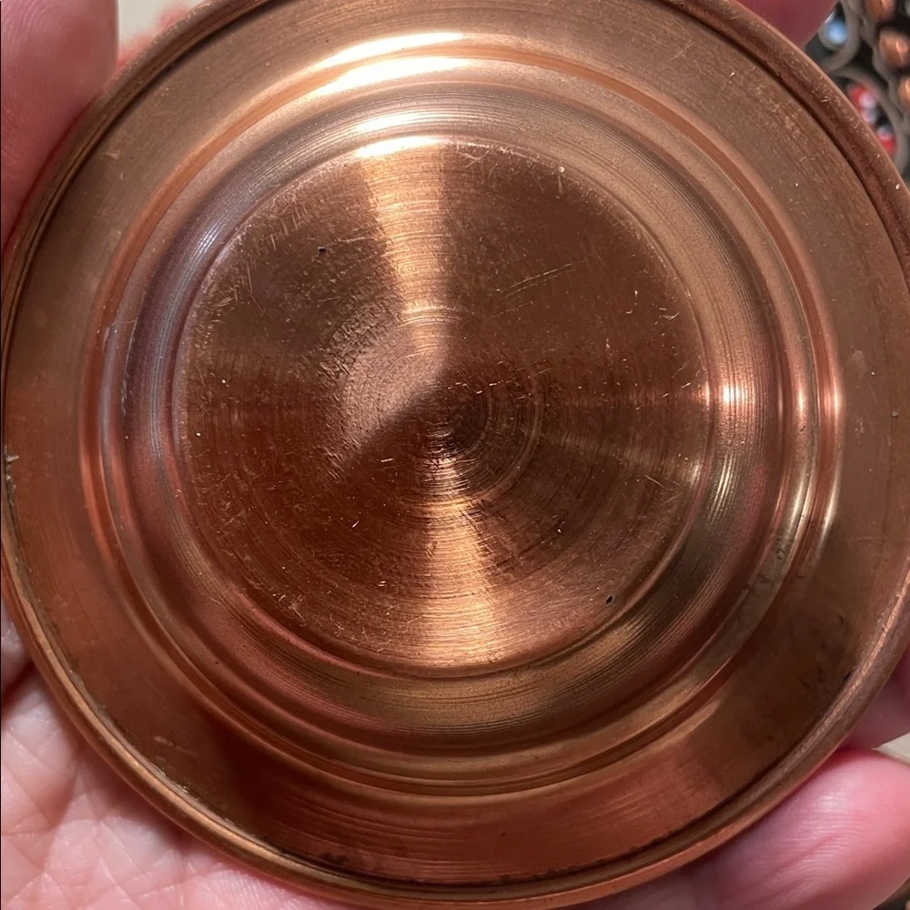 Handcrafted Copper Turkish Ceramic Coffee and Expresso Set with Tray